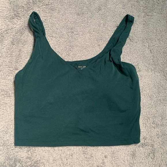 aerie Tops - Aerie offline real me Green cropped Top with built in bra large